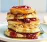 stack of pancakes with syrup