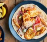 A serving of halloumi wrap with crunchy za'atar chips