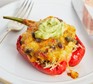 Vegetarian Mexican-style stuffed peppers served on a plate