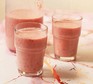 Raspberry and apple smoothie served in tall glasses
