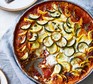 Baked ratatouille & goat’s cheese served in a dish
