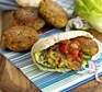 Falafel burgers in a pitta bread with salsa