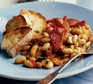 Smoky beans with basil & bacon