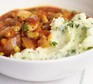 Somerset bean and tomato stew with cheddar and parsley mash