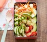 Sesame and ginger sushi bowls in a lunchbox
