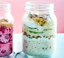 Oats with fruits and seeds in jar